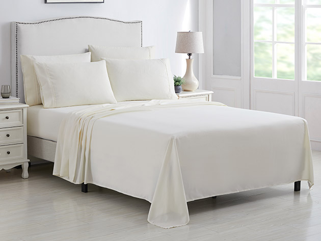 Kathy Ireland 6-Piece Brushed Microfiber Sheet Set (Ivory/Queen)