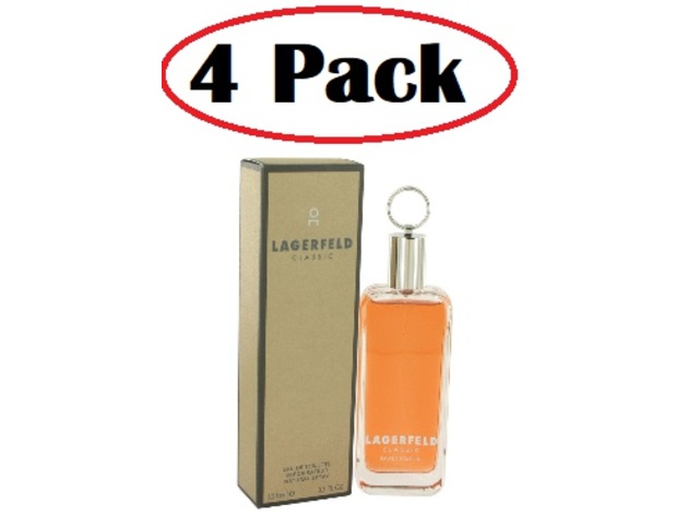 4 Pack of LAGERFELD by Karl Lagerfeld Eau De Toilette Spray 3.3 oz