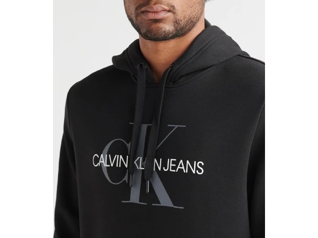  Calvin Klein Men's Monogram Logo Fleece Hoodie, Black