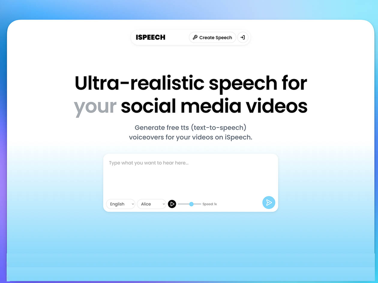 iSpeech AI Text-to-Speech: Lifetime Subscription