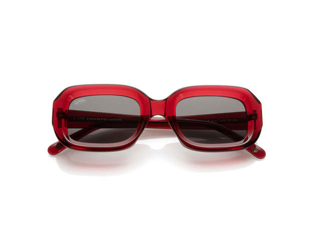 The Crush Sunglasses Clear Red / Smoke