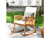 Costway 2 Piece Acacia Wood Rocking Chair Garden Lawn W/ Cushion - Teak