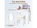 Costway White Vanity Table Jewelry Makeup Desk Bench Dresser Stool 3 Drawers - White