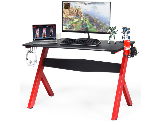 Costway Gaming Desk Computer Desk w/Controller Stand Cup Holder Headphone Hook Mouse Pad - as the picture shows