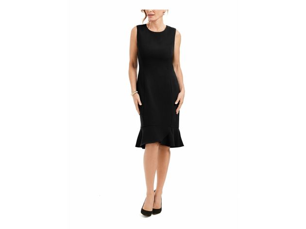 Kasper Women's Jewel Neck Dress with Bottom Scallop Detail Black Size 4 |  ClickOrlando Deals