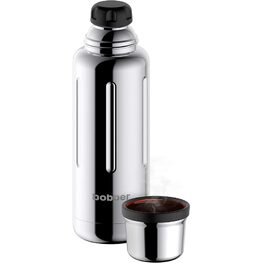 Bobber 16oz Classic Stainless Steel Vacuum Insulated Thermo Flask Bottle With Cup Lid Glossy Silver
