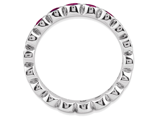 Created Synthetic Ruby Ring 1.70 Carat (ctw) in Sterling Silver - 10
