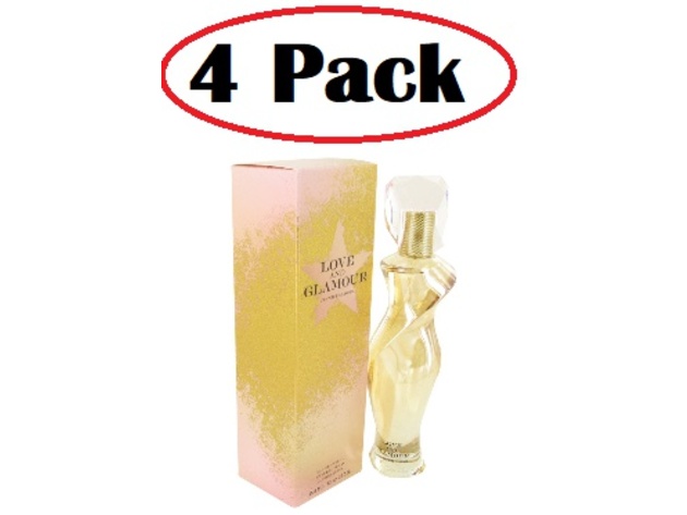 4 Pack of Love and Glamour by Jennifer Lopez Eau De Parfum Spray 2.5 oz