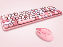 Retro Keyboard & Mouse Combo (Pink)