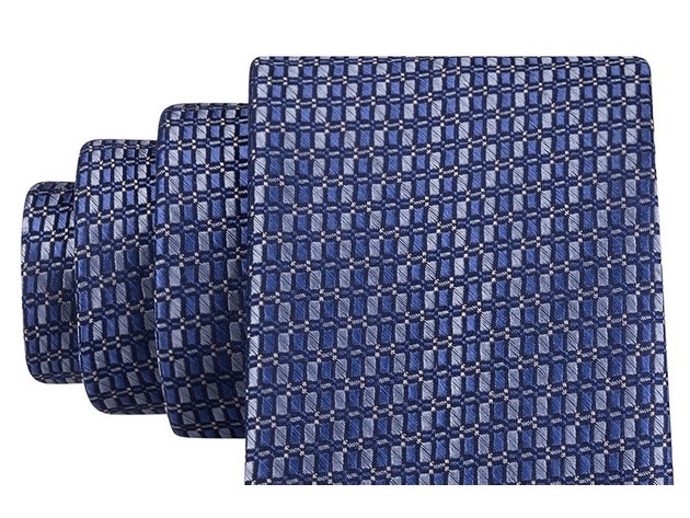 Michael Kors Men's Small Optical Geometric Tie Blue Size Regular