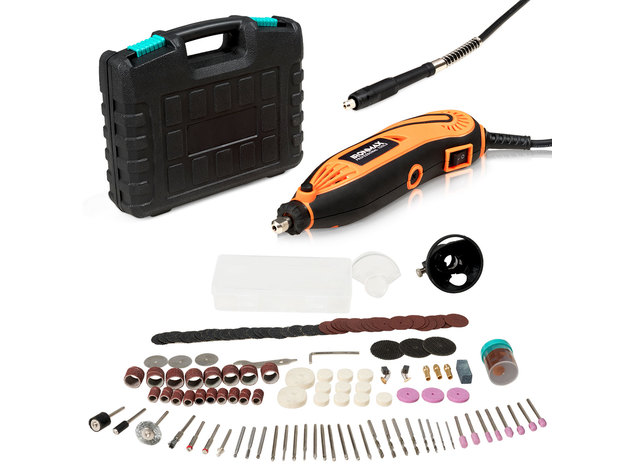 Electric Rotary Tool Kit Variable Speed 140 Pcs Accessories w/ Flex shaft & Case