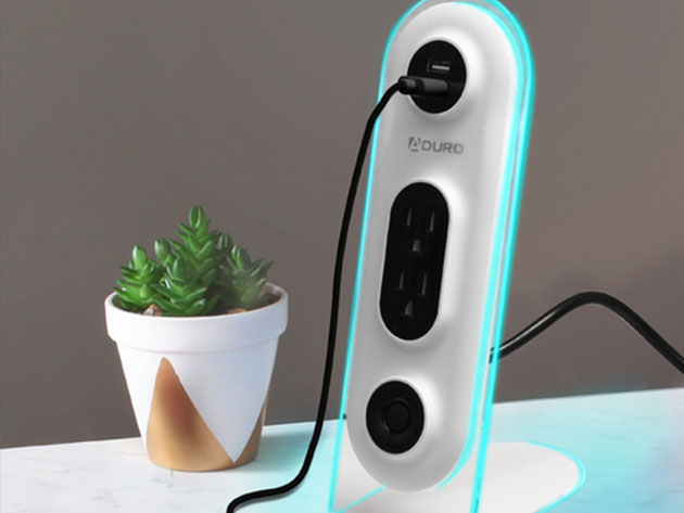 SURGE DUO Dual USB & Dual Surge Charging Station (White/Black)