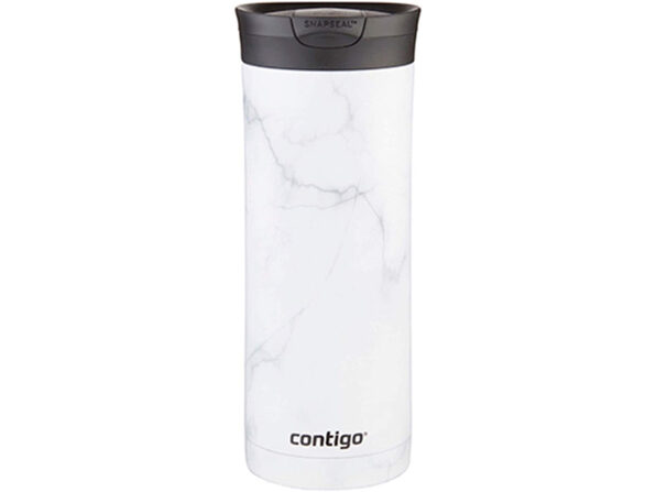 Contigo 2081778 Couture SNAPSEAL Insulated Travel Mug, 20 oz, White Marble - White