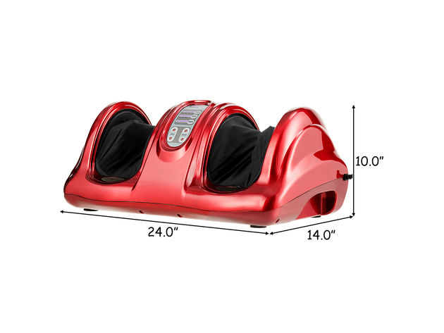 Costway Shiatsu Foot Massager Kneading and Rolling Leg Ankle Red - Wine Red