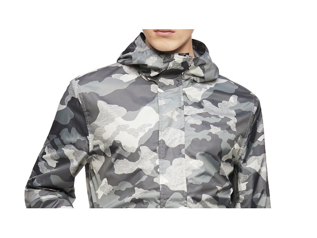 Calvin Klein Men's Camo Mirror Weather-Resistant Hooded Jacket Olive Size Extra Large