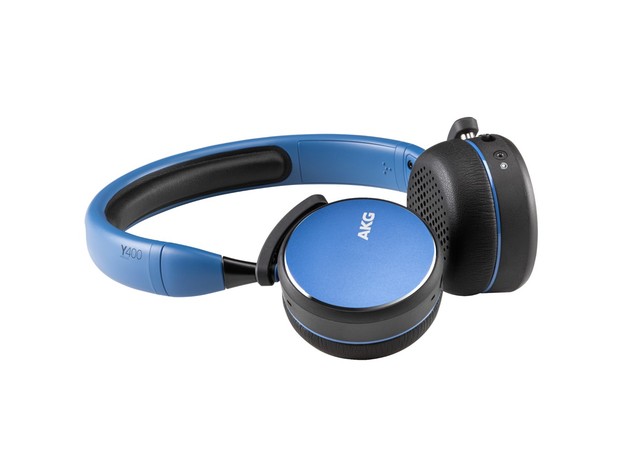 AKG Y400 On Ear Foldable Wireless Bluetooth Headphones (US Version) - Blue
