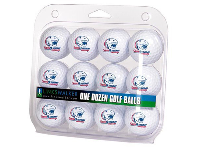 LinksWalker South Alabama Jaguars Golf Balls, Show Your Team Spirit and Improve Your Putt Alignment, White, Pack of 12 [New Open Box]