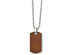 Mens Black Carbon Fiber and Wood Reversible Dog Tag Pendant Necklace in Stainless Steel with Chain