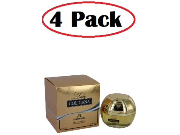 4 Pack of Lady Goldiana by Jean Rish Eau De Parfum Spray 3.4 oz
