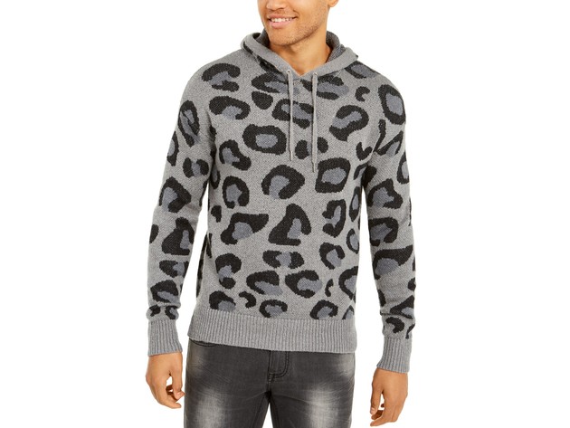 INC International Concepts Men's Leopard Sweater Hoodie Gray Size XX ...