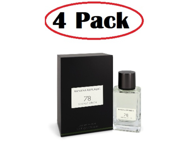 4 Pack of Banana Republic 78 Vintage Green by Banana Republic Eau De Parfum Spray (Unisex) 2.5 oz