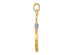 14K Yellow Gold Fish Hook With Rope Charm Pendant Necklace with Chain