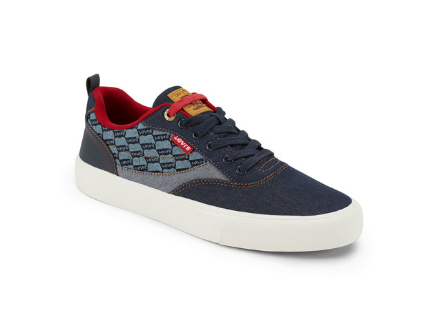 Levi's Mens Lance Lo Monogram X Fashion Sneaker Shoe - 8.5 M Navy/Red