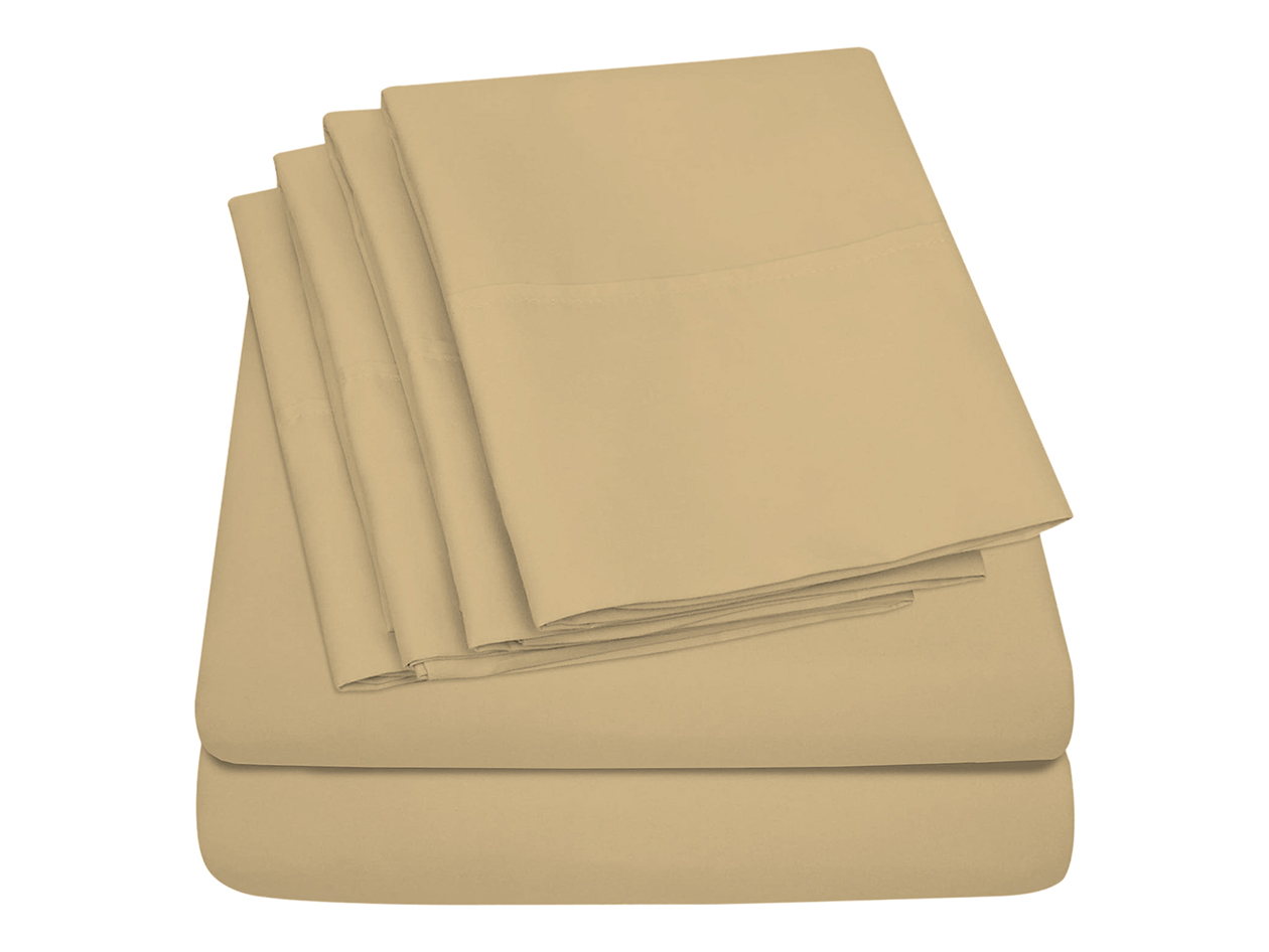 Super-Soft 1800 Series Bamboo Blend 3-Piece Sheet Set (Khaki/Twin)
