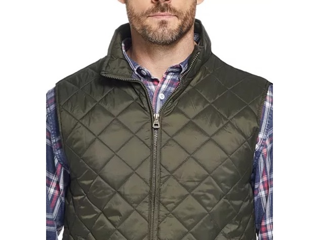 Weatherproof Vintage Men's Diamond Quilted Vest Black Size Small