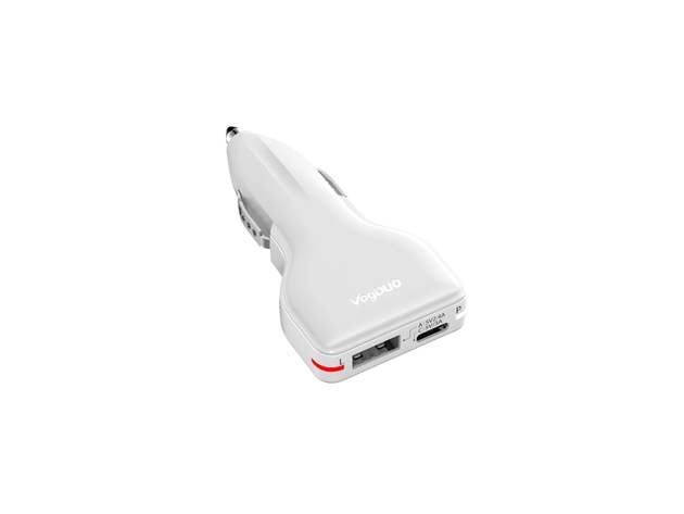 Combo USB-C/USB-A Car Charger (White)
