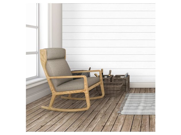 Threshold Textured Shiplap Peel and Stick 198 Inches Length x 20 Inches Width Wallpaper, White