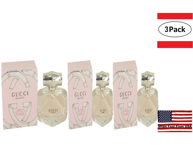 3 Pack Gucci Bamboo by Gucci Eau De Toilette Spray 2.5 oz for Women