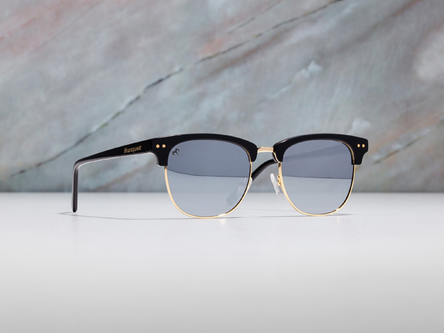 Alpha Unisex Sunglasses (Black & Silver)