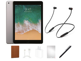 Apple iPad 6th Gen 32GB - Space Gray (Refurbished: Wi-Fi Only) + Beats Flex Headphones Bundle 