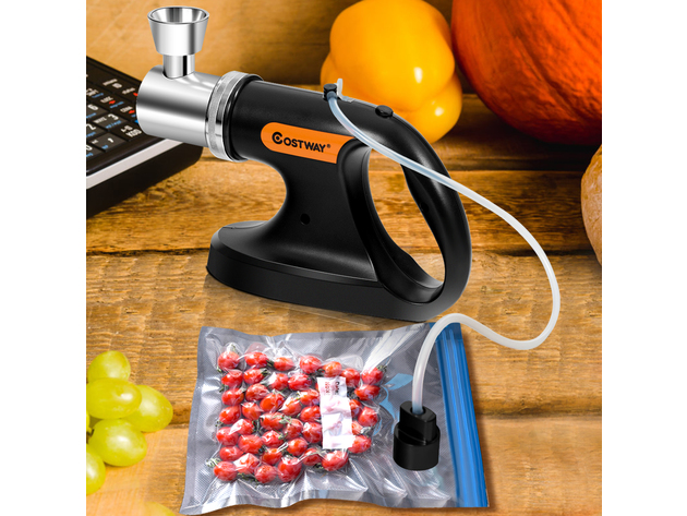 Costway Handheld Cold Smoking Gun Food Cocktails Smoke Infuser Vacuum Sealer w/USB Cable Black