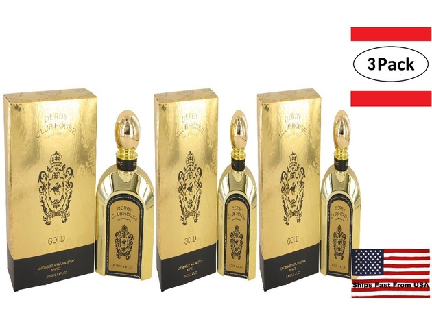 3 Pack Armaf Derby Club House Gold by Armaf Eau De Toilette Spray 3.4 oz for Men