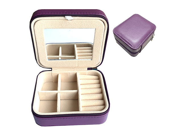 Cool Jewels Palm-Sized Compact Jewelry Box (Purple)