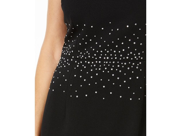 Kasper Women's Jeweled Stud Sheath Dress Black Size 12