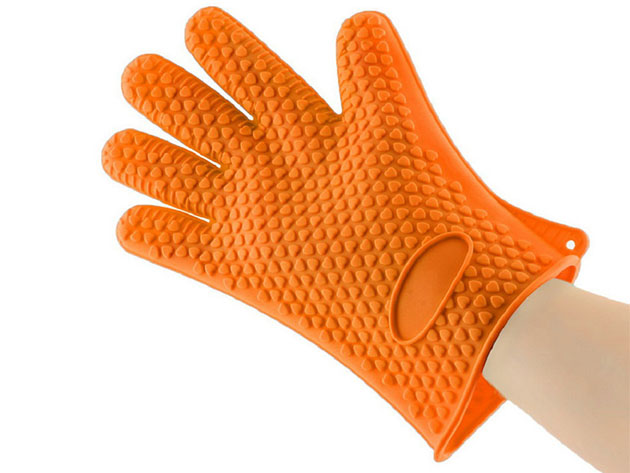 Heat Resistant Silicone Grilling Glove (orange) 