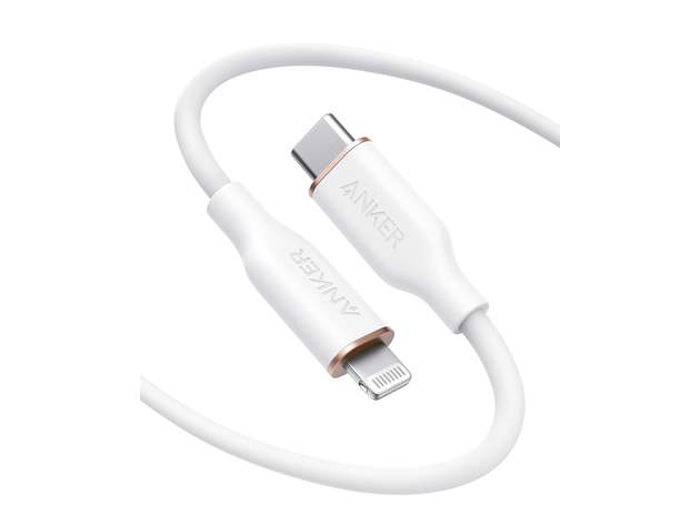 Anker 641 USB-C to Lightning Cable (Flow, Silicone) - 6ft/Cloud White