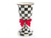 MacKenzie-Childs Courtly Check Enamel Pedestal Vase - Red Bow