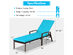Costway Patio Rattan Lounge Chair Chaise Recliner Back Adjustable Cushioned Turquoise
