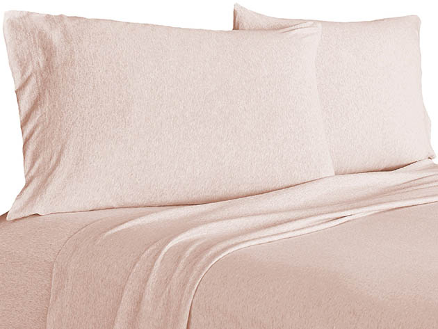 Brooklyn Flat Jersey Knit Sheet Set (Blush/King)