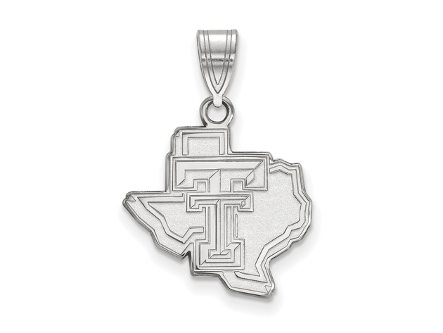 14k White Gold Texas Tech U. Medium Logo Pendant