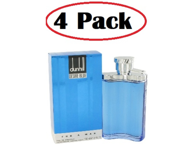 4 Pack of Desire Blue by Alfred Dunhill Eau De Toilette Spray 3.4 oz