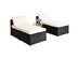 Costway 5 Piece Patio Rattan Wicker Furniture Set Armless Sofa Ottoman Cushioned Garden - Black