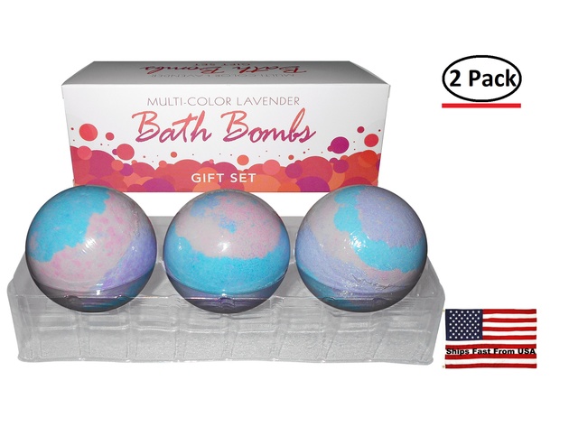 ( 2 Pack ) Multi-Color Lavender Bath Bombs - 3 Pack