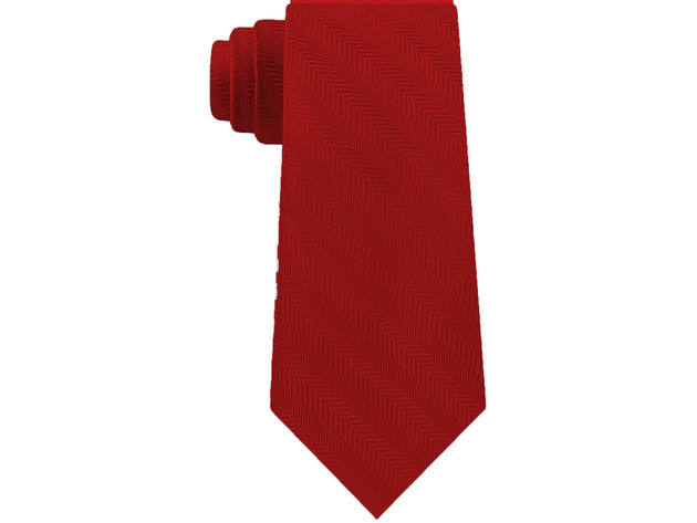 Tommy Hilfiger Men's Village Classic Textured Stripe Silk Tie Red One Size
