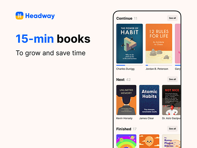 Read best-selling nonfiction books in just 15 minutes with Headway