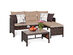 Costway 3 Piece Patio Wicker Rattan Sofa Set Outdoor Sectional Conversation Set Garden Lawn